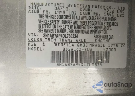 2013 Nissan Sentra S from USA, damaged, VIN 3N1AB7AP4DL760334